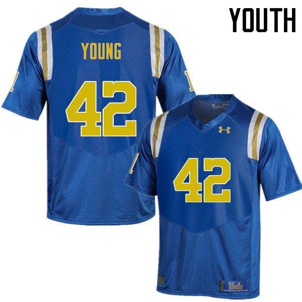 Youth #42 Kenny Young UCLA Bruins Under Armour College Football Jerseys Sale-Blue